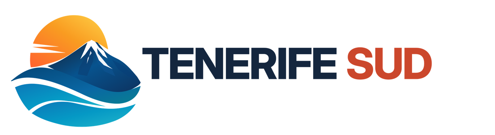 TENERIFE SUD: logo generale con sole, Teide e onde.