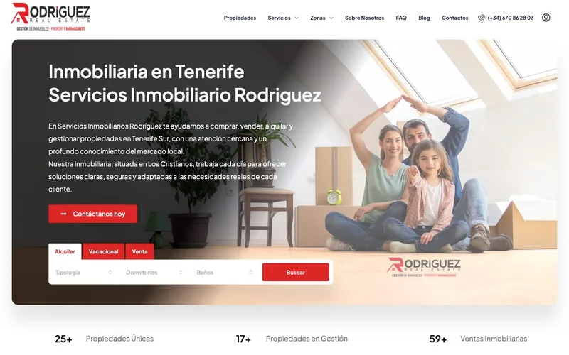 Homepage attuale di Servicios Inmobiliarios Rodríguez, acquisita il 26 ott 2026